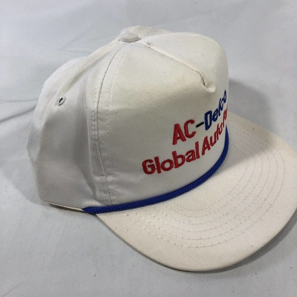 VINTAGE AC-DELCO GLOBAL AUTO PARTS HAT CAP ADJUSTABLE ONE SIZE FITS MOST ROPE - Picture 3 of 12